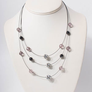 Silver and gray illusion necklace
